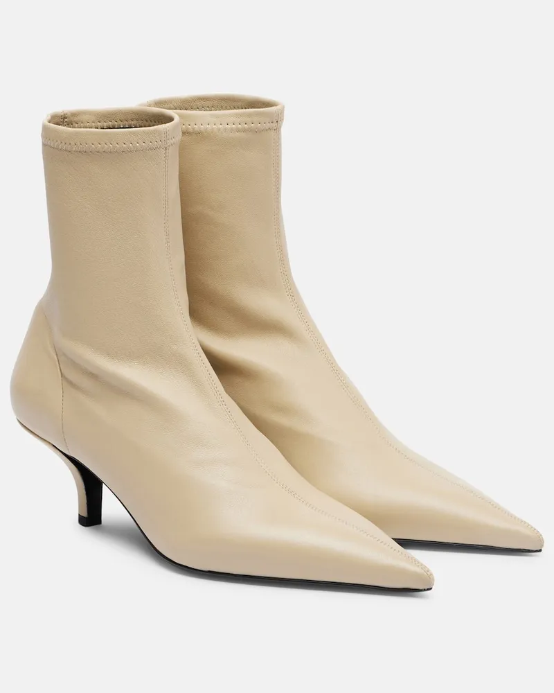Totême Ankle Boots aus Leder Weiß
