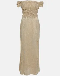 Altuzarra Bestickte Robe aus einem Seidengemisch Gold