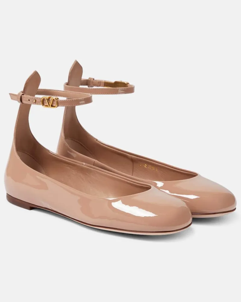 Valentino Garavani Ballerinas Tan-Go aus Lackleder Neutral