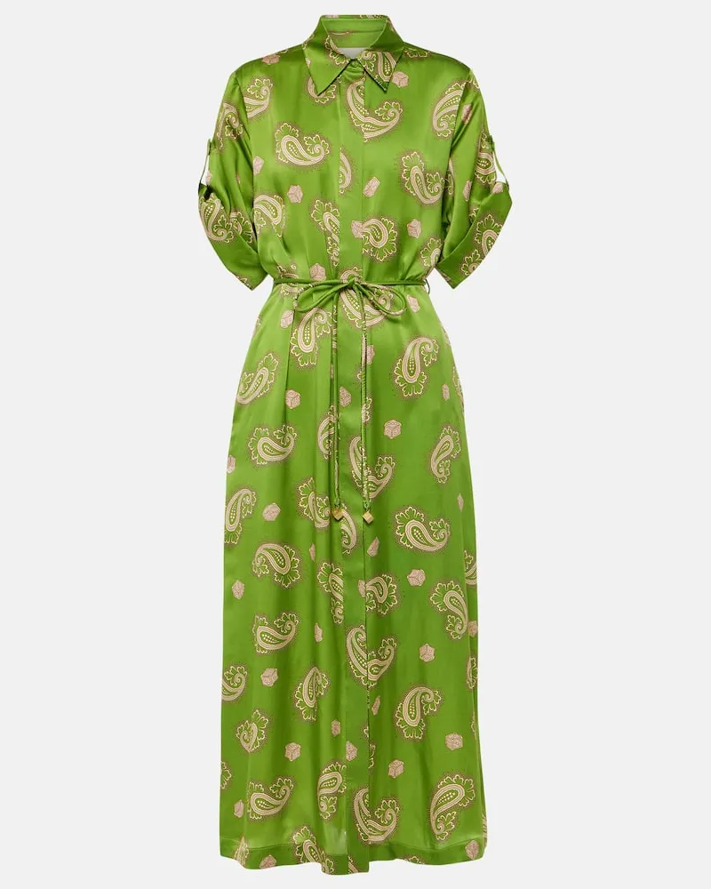 ALEMAIS Alémais Hemdblusenkleid Dice aus Seide Grün