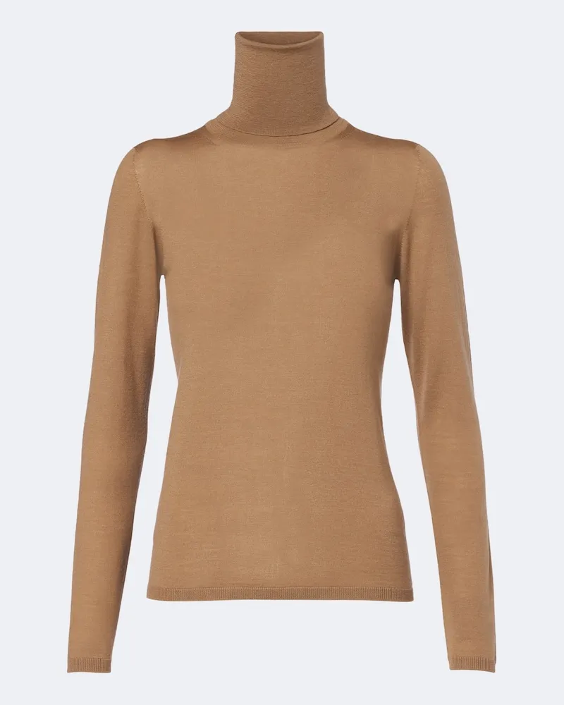Max Mara Rollkragenpullover aus Schurwolle Braun