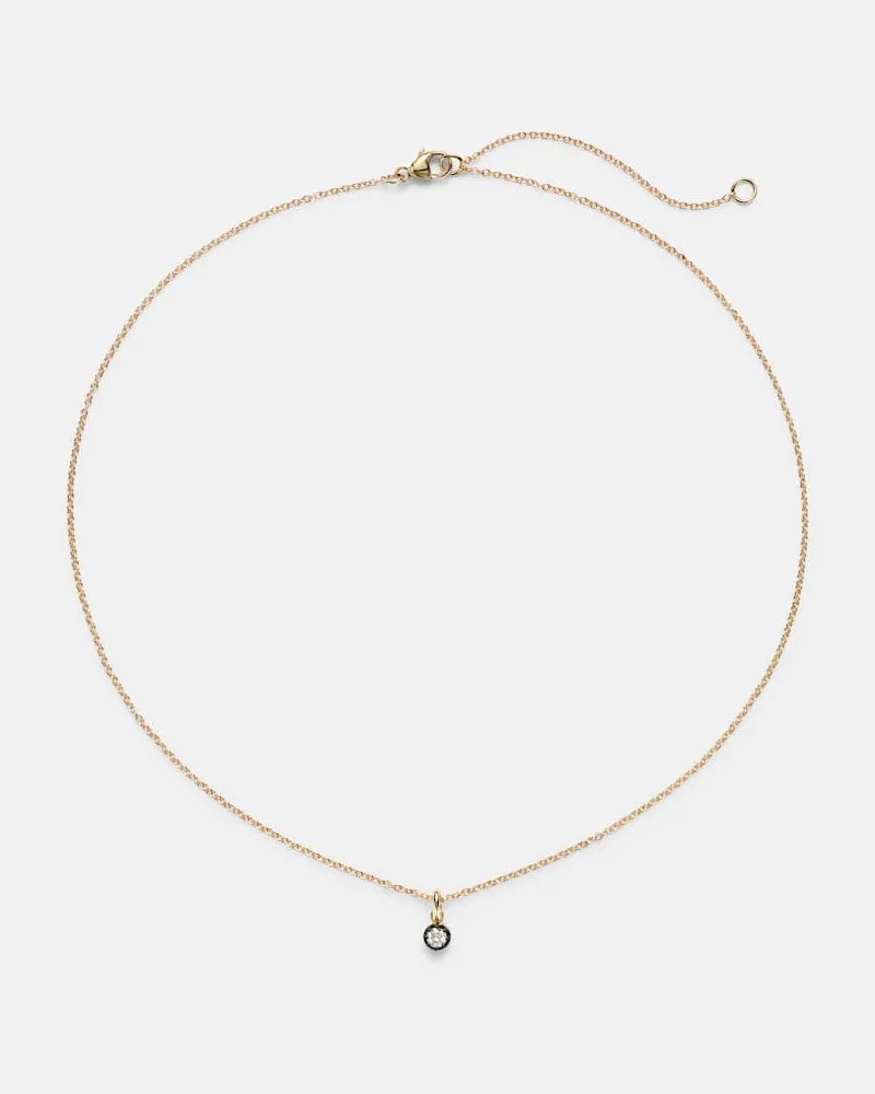 Stone & Strand Halskette The Shadow aus 10kt Gelbgold mit Diamant Gold