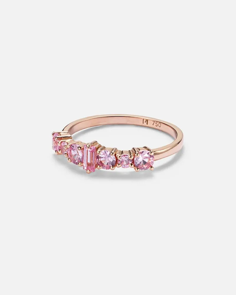 Ileana Makri Ring Rivulet aus 18kt Roségold mit Saphiren Rosa