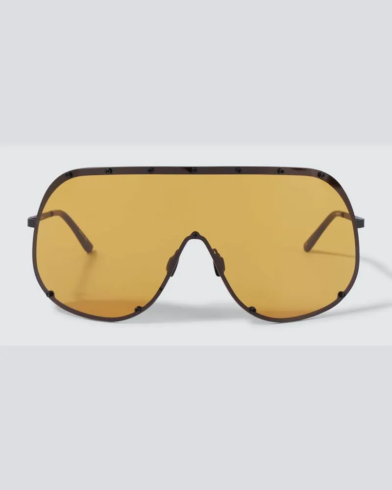 Rick Owens Sonnenbrille Shield Schwarz