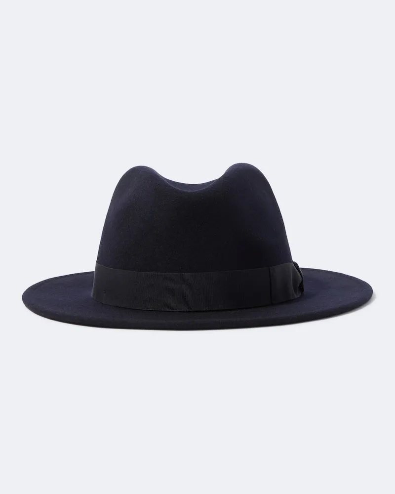 Borsalino Fedora-Hut Macho aus Wolle Blau
