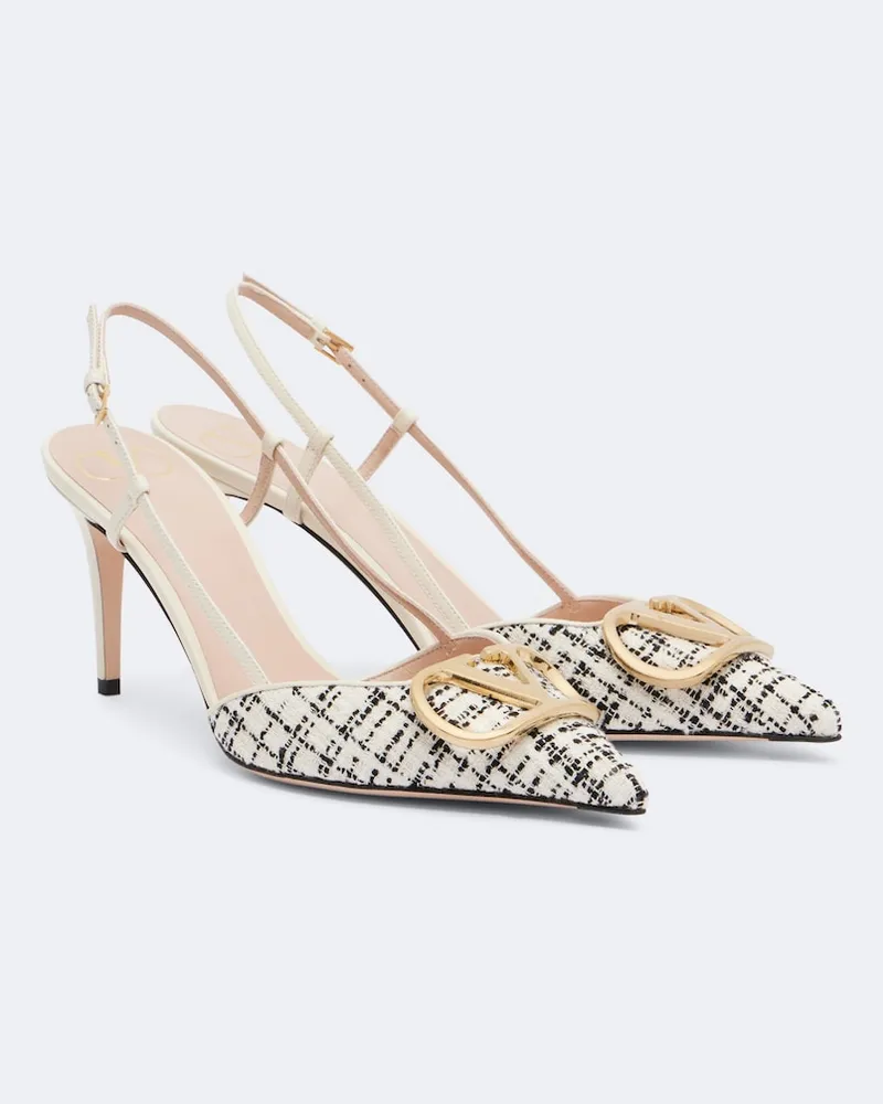 Valentino Garavani Slingback-Pumps VLogo Weiß