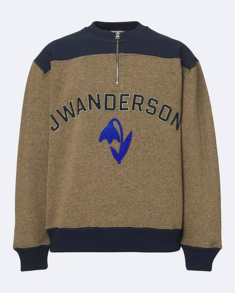 J.W.Anderson Bestickter Pullover aus einem Wollgemisch Beige