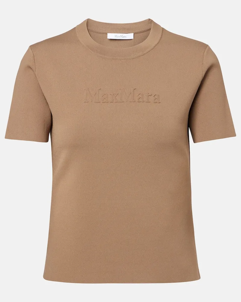 Max Mara Besticktes T-Shirt Braun