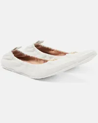 Gianvito Rossi Ballerinas Alina aus Leder Weiss