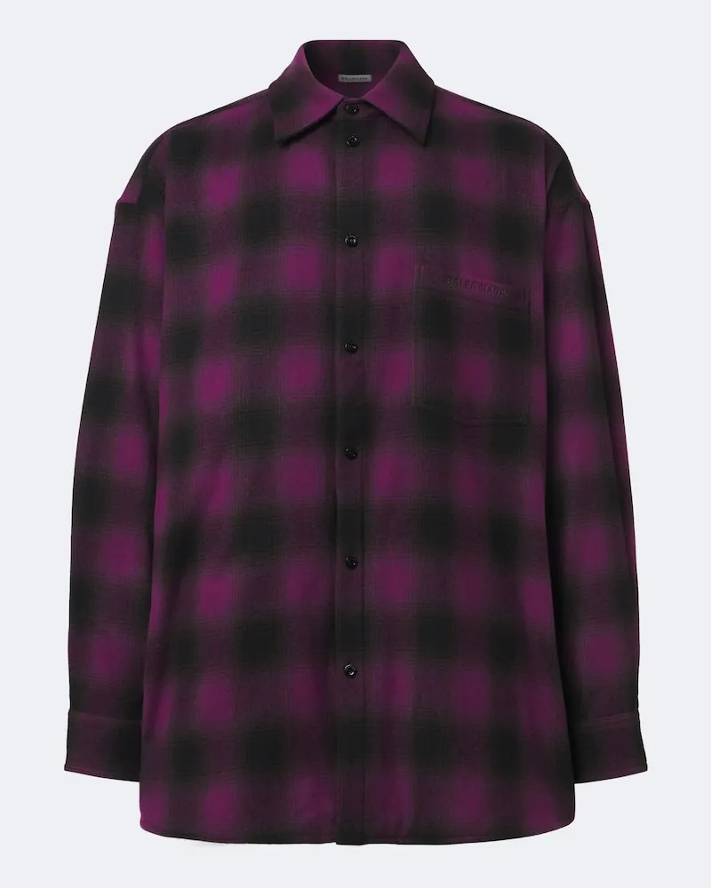 Balenciaga Hemd aus einem Wollgemisch Violett
