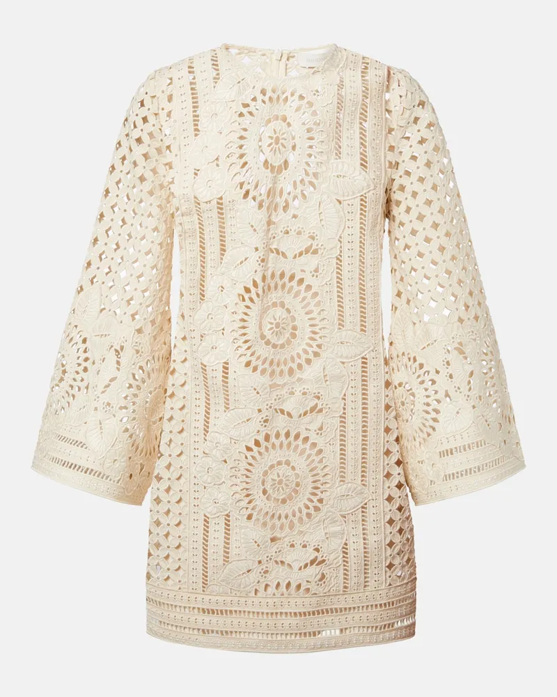 Zimmermann Minikleid Indra aus Baumwolle Beige