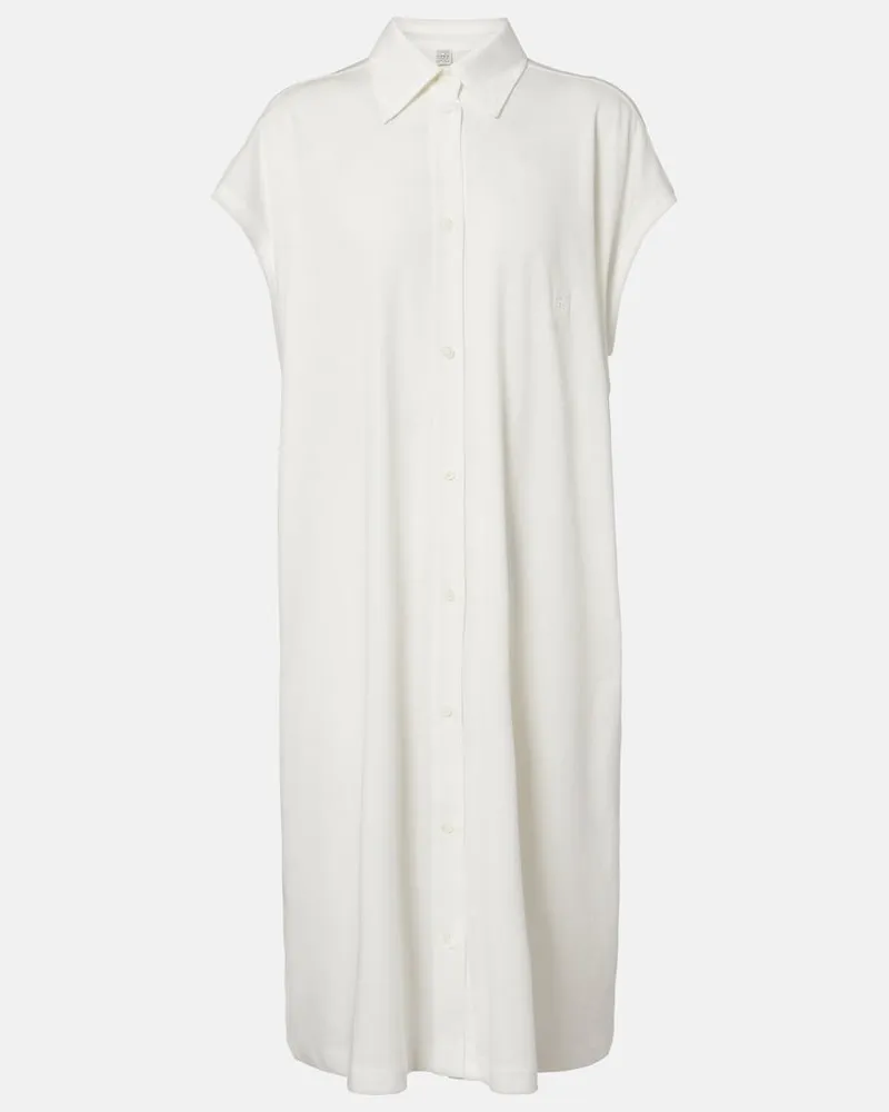 Totême Hemdblusenkleid aus Baumwoll-Jersey Weiß