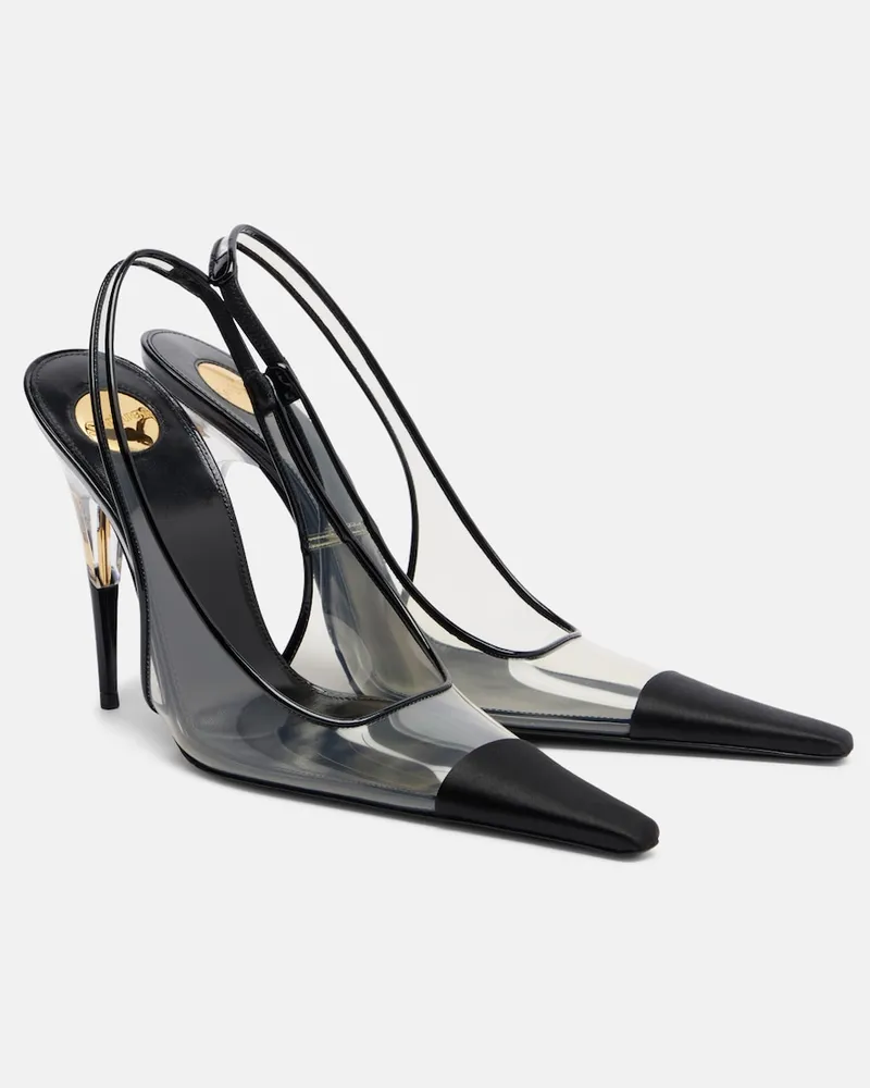Saint Laurent Slingback-Pumps Romy mit Satinbesatz Transparent