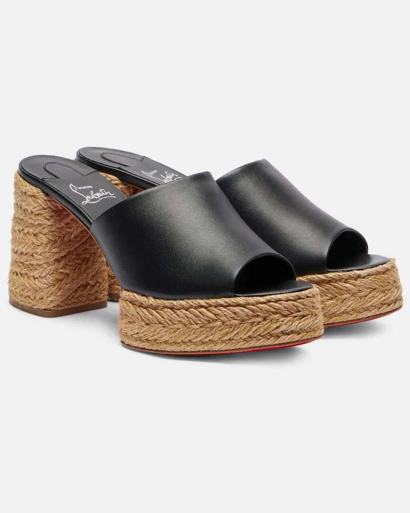 Christian Louboutin Plateau-Pantoletten Calakala 85 aus Leder Schwarz