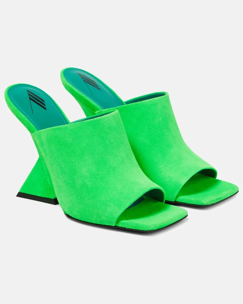 ATTICO Wedge-Pantoletten Cheope aus Veloursleder Grün