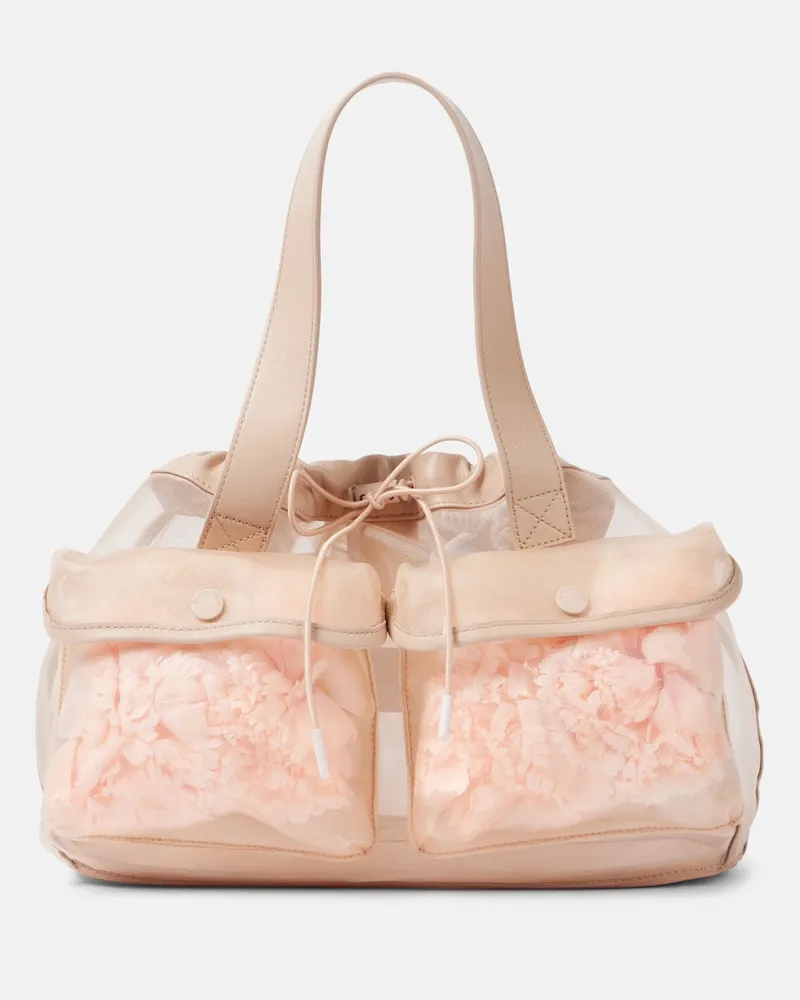 Simone Rocha Tote Bag Carnation Pocket mit Leder Neutral