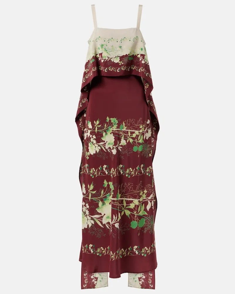 La DoubleJ Maxikleid aus Crêpe de Chine aus Seide Multicolor