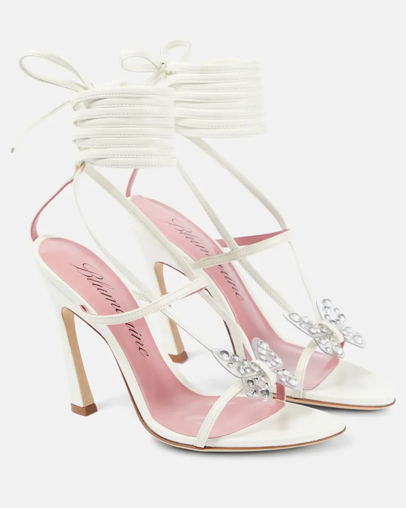 Blumarine Sandalen Butterfly 105 aus Leder Weiß