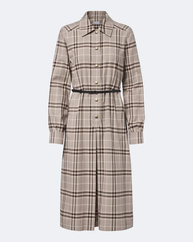 Burberry Hemdblusenkleid Burberry Check aus Baumwolle Grau