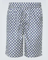 Frescobol Carioca Bedruckte Shorts Palma aus einem Seidengemisch Weiss