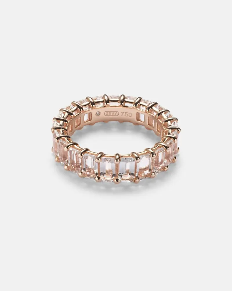 SHAY Ring aus 18kt Roségold mit Topas Weiß