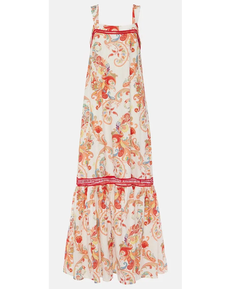 Etro Bedrucktes Maxikleid aus Baumwolle und Seide Multicolor