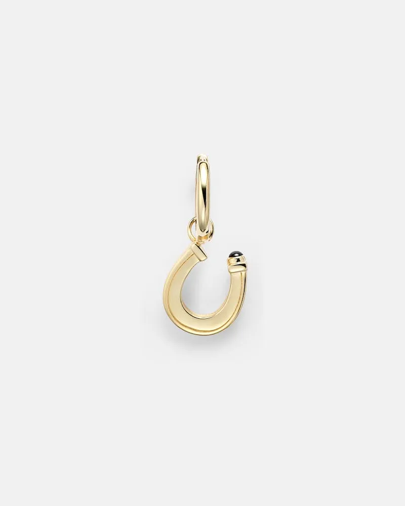 Marie Lichtenberg Einzelner Ohrring Baby Charm Horseshoe aus 18kt Gelbgold mit Saphir Gold