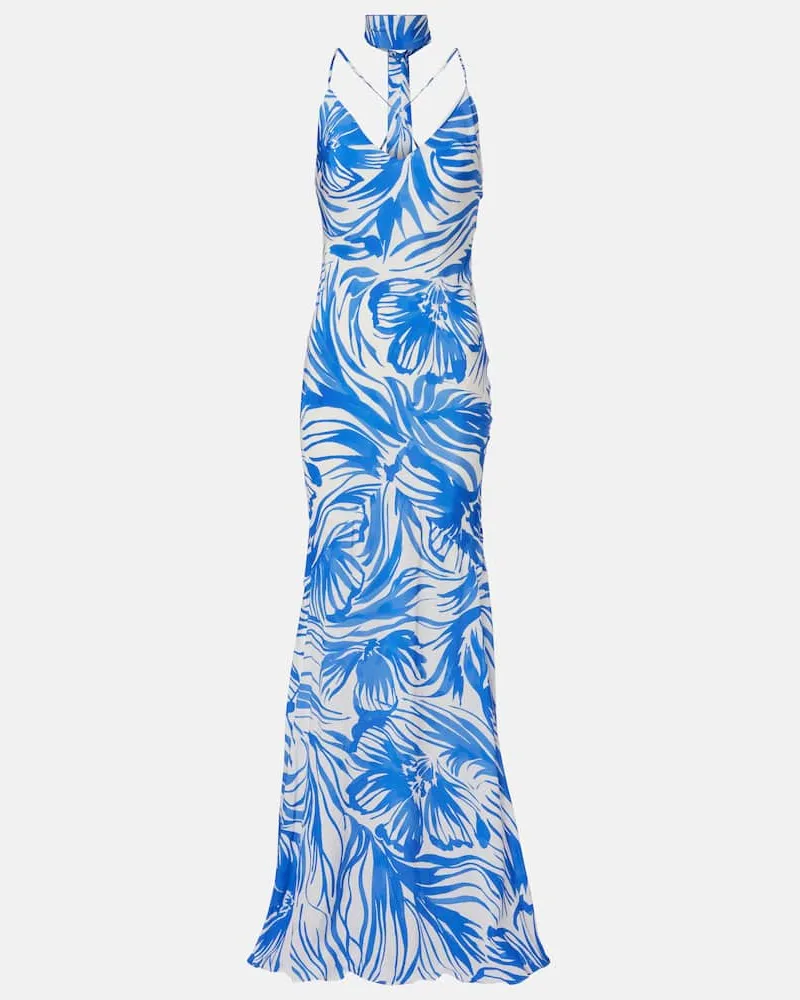 Alexandra Miro Bedruckte Robe Isla Blau