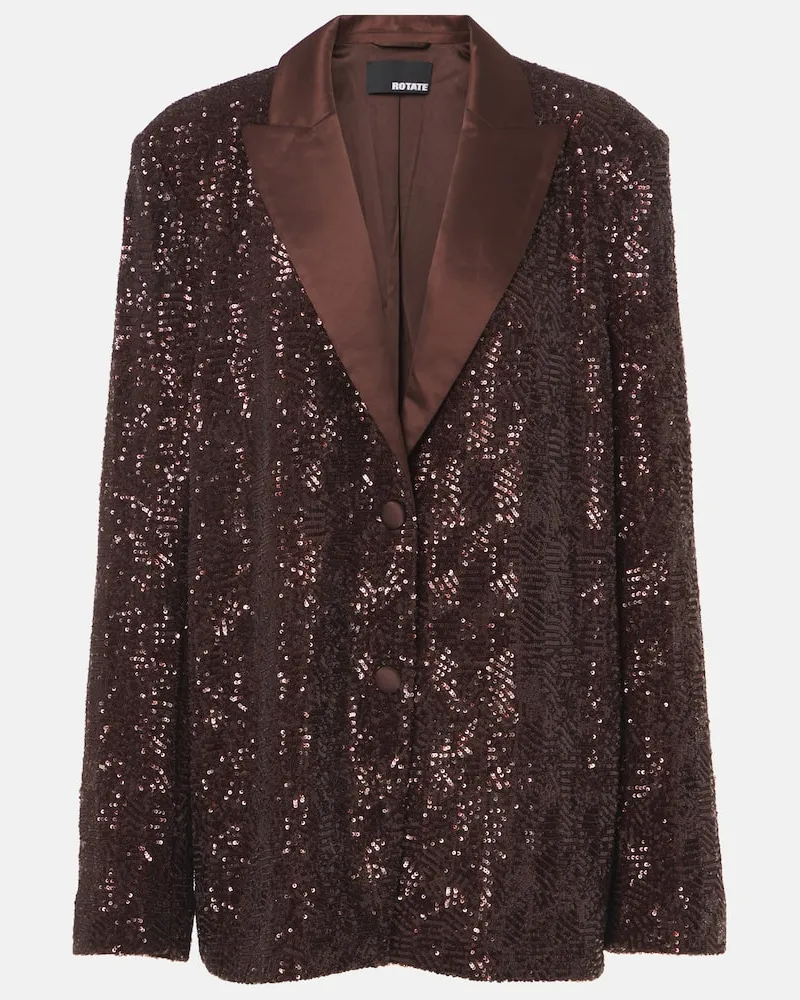 ROTATE Birger Christensen Blazer mit Pailletten Braun