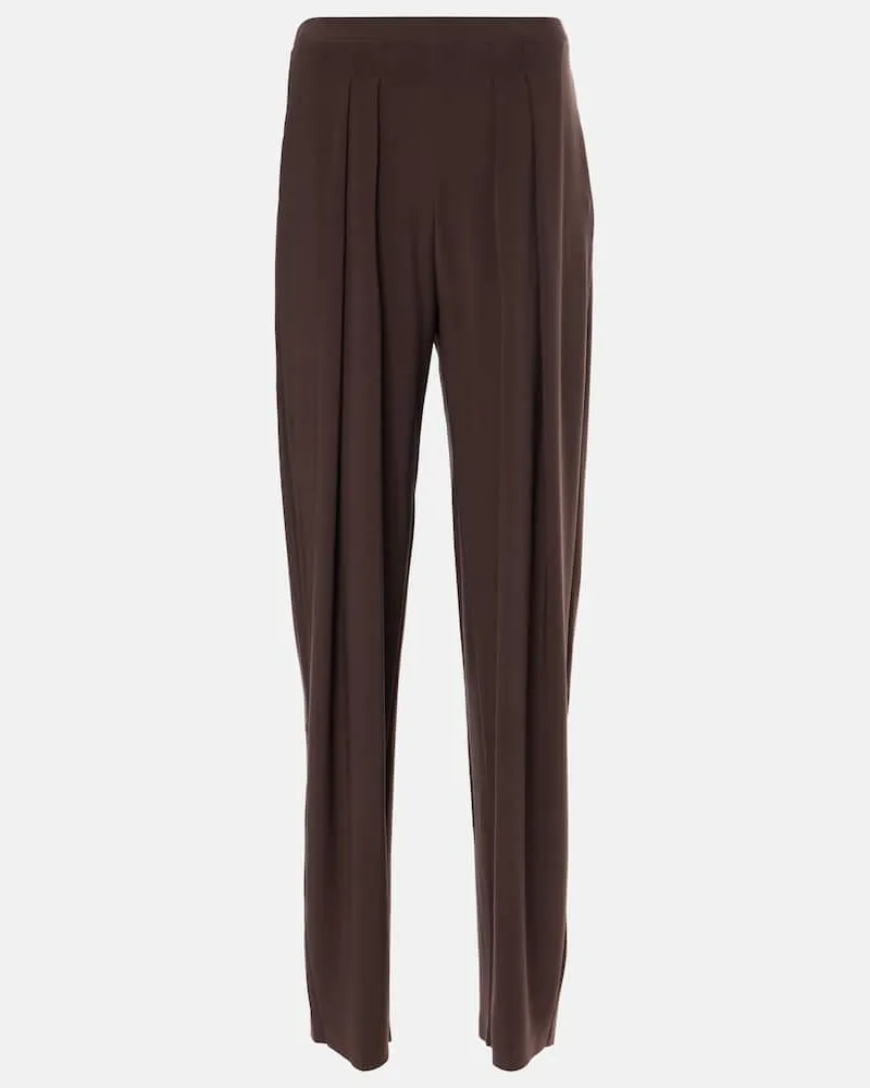 Norma Kamali High-Rise-Hose Braun