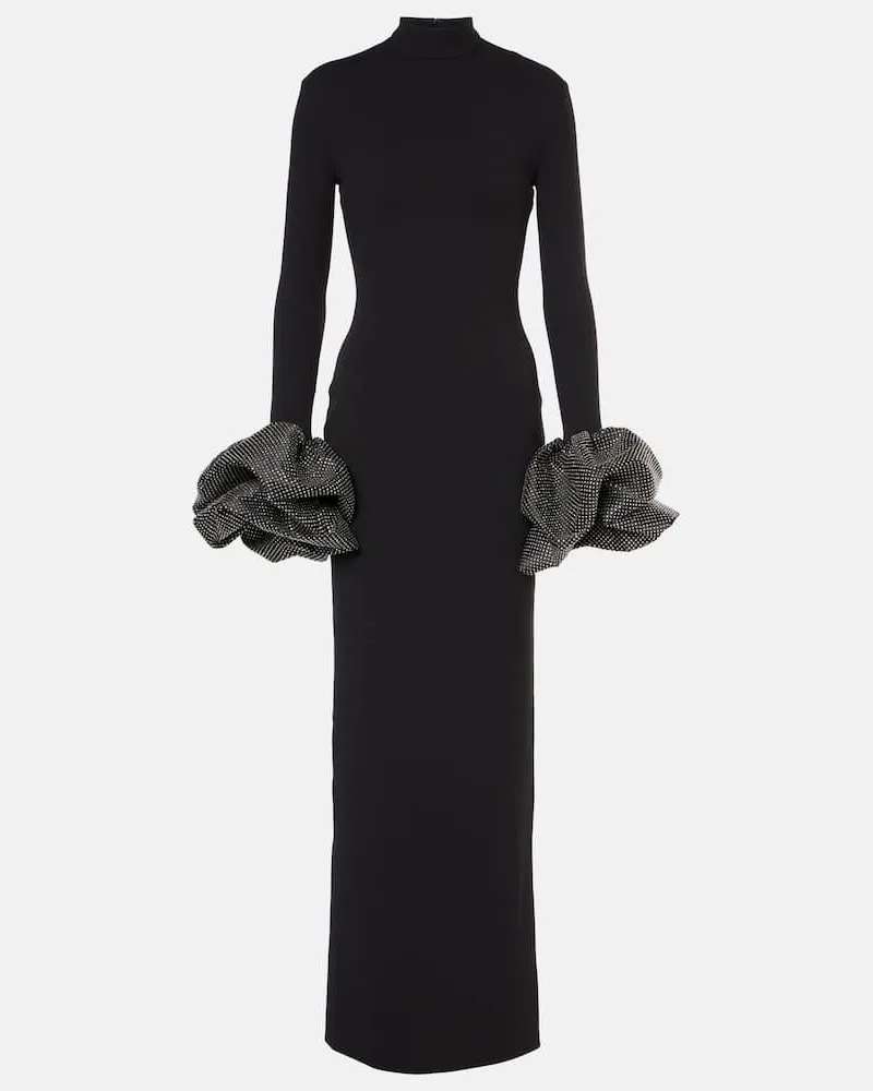 Solace London Robe Viviana mit Kristallen Schwarz