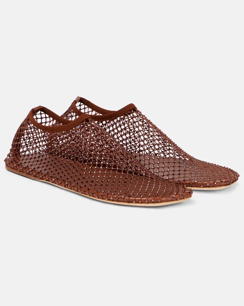 Christopher Esber Slip-Ons Minette aus Mesh mit Kristallen Braun