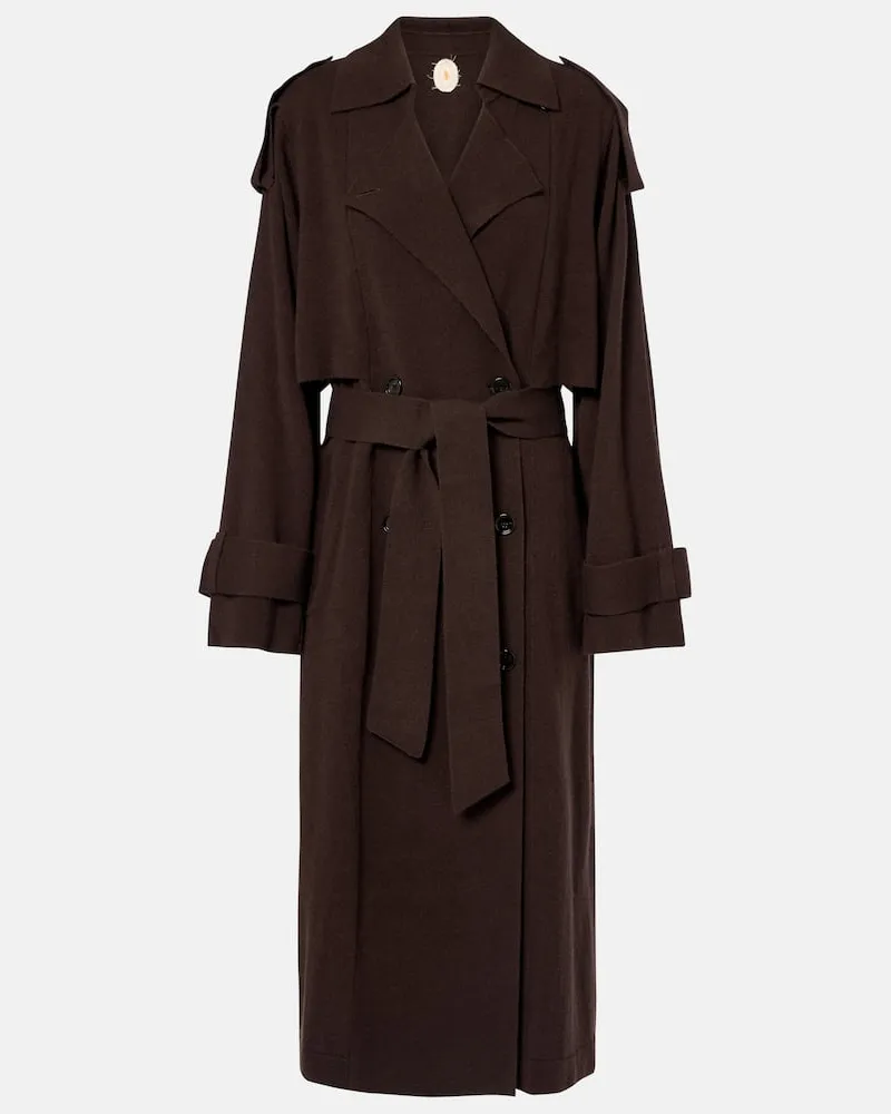 Jardin des Orangers Trenchcoat aus Wolle und Kaschmir Braun