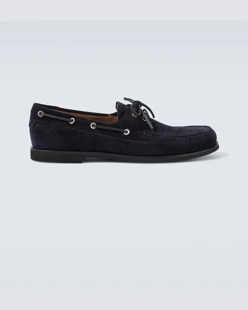 Gianvito Rossi Segelschuhe Vandé aus Veloursleder Blau