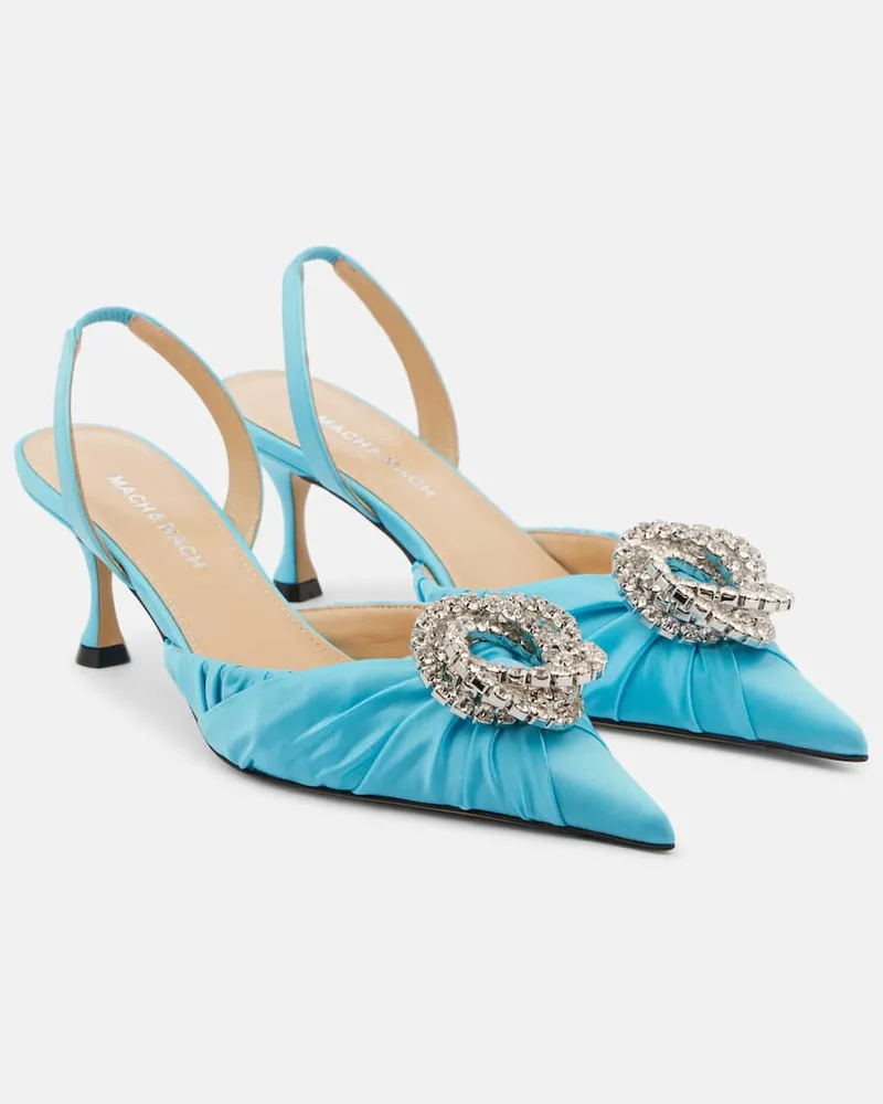 Mach & Mach Slingback-Pumps Galaxy 65 aus Satin Blau