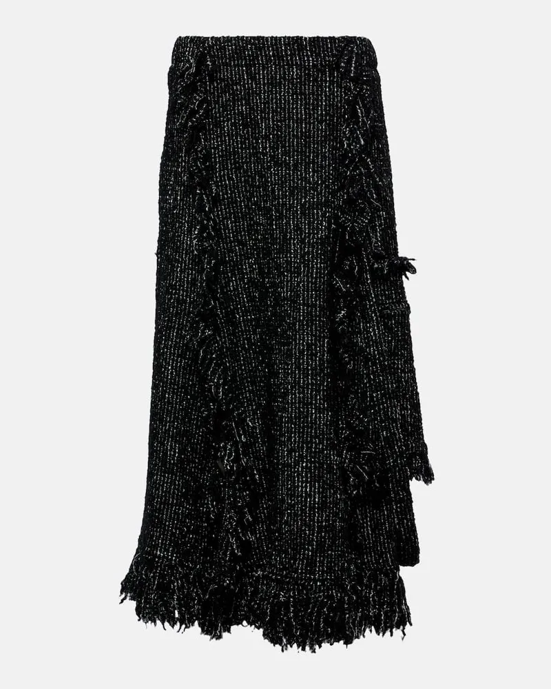 Sacai Midirock aus Tweed Schwarz