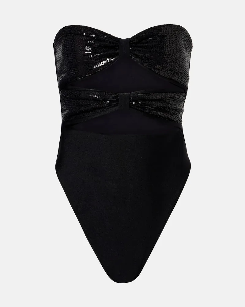 Adriana Degreas Badeanzug mit Pailletten Schwarz