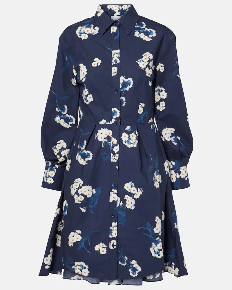 Erdem Hemdblusenkleid aus Baumwolle Blau