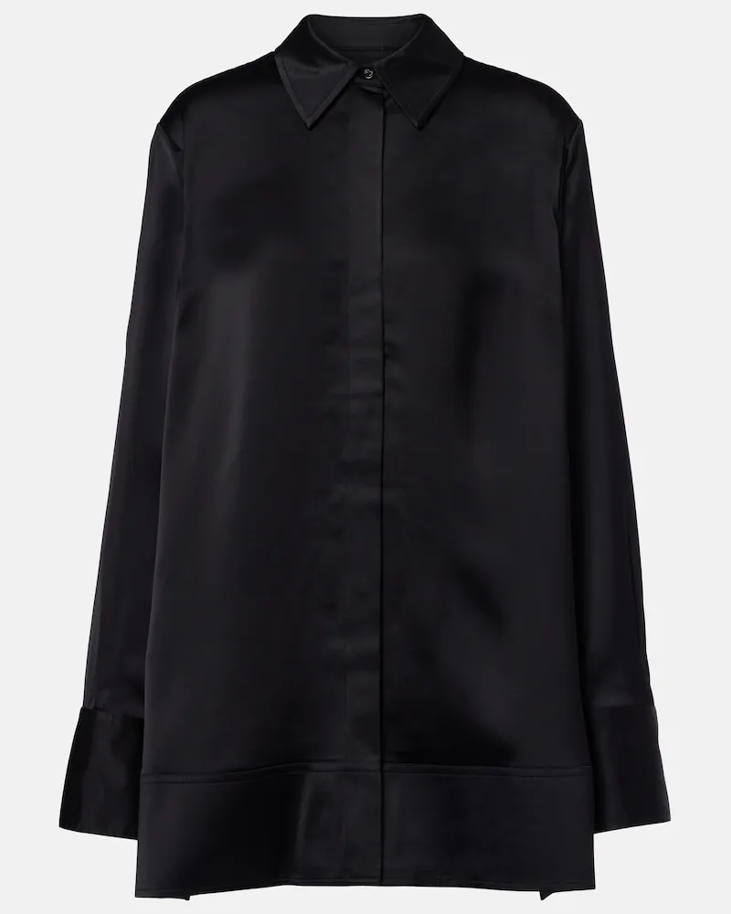 Totême Hemd aus Satin Schwarz