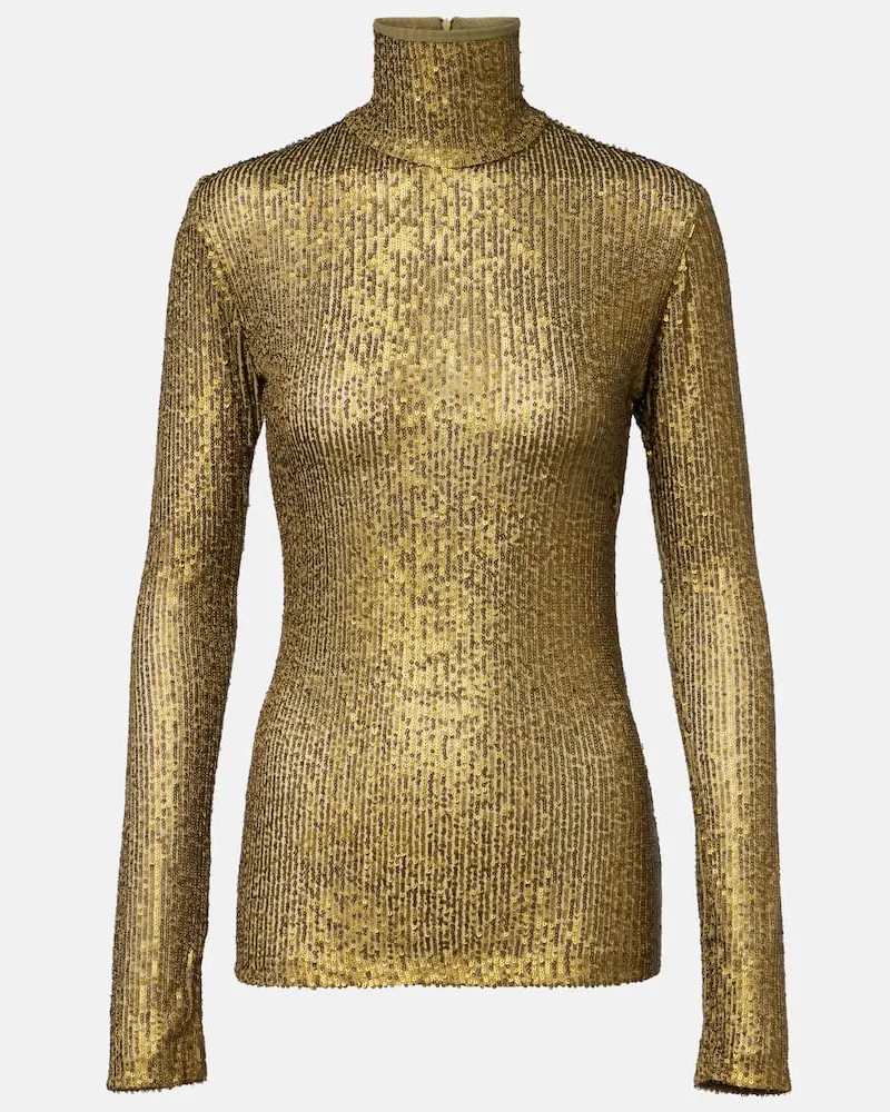 Norma Kamali Top  mit Pailletten Gold