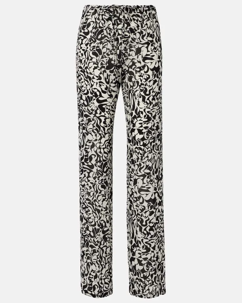 Dries van Noten Bedruckte Hose Schwarz