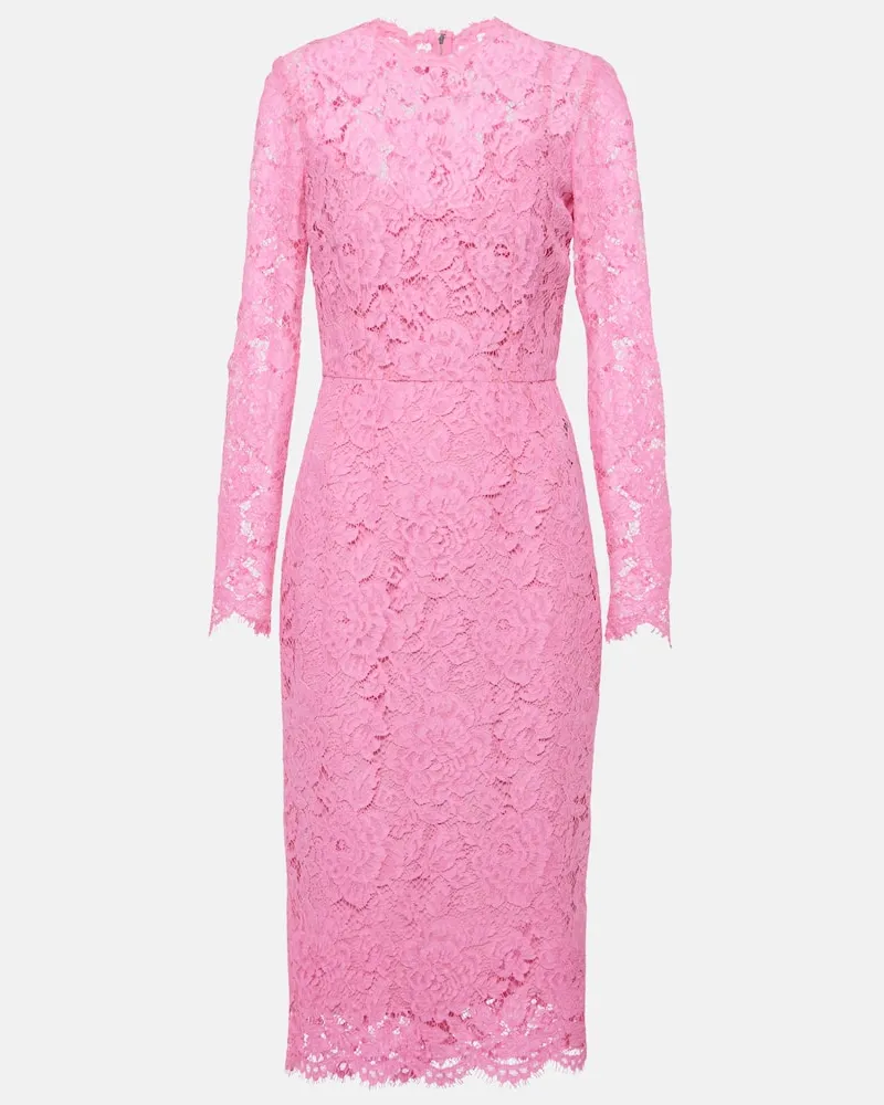 Dolce & Gabbana Midikleid aus Spitze Rosa