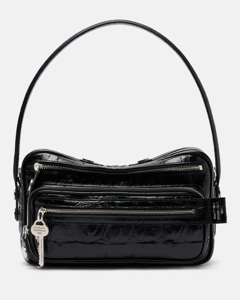 Acne Studios Schultertasche Camero Party aus Leder Schwarz