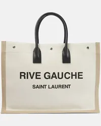 Saint Laurent Tote Rive Gauche aus Canvas Weiss