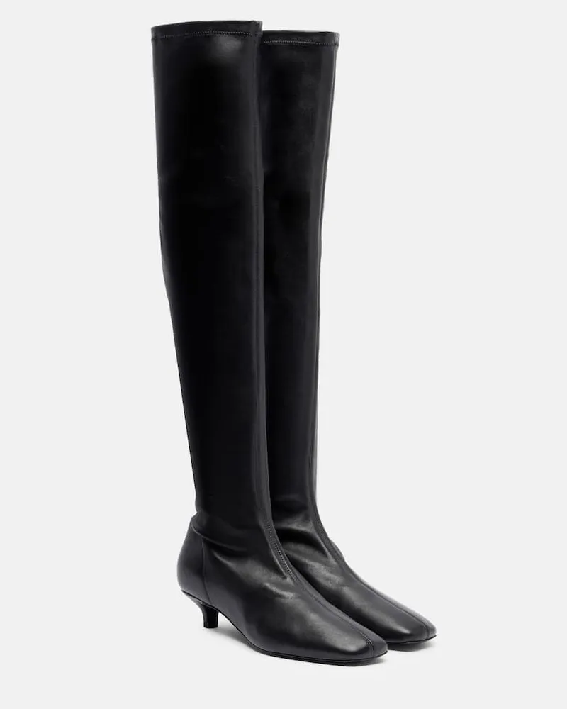 Totême Overknee-Stiefel Day aus Leder Schwarz