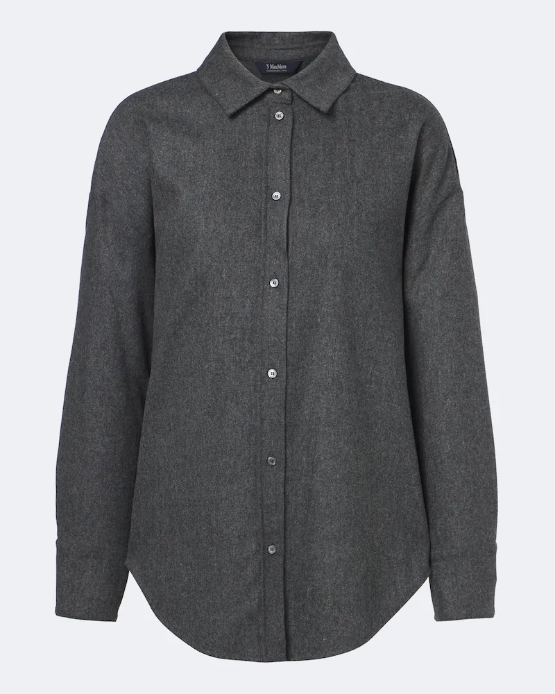 Max Mara Hemd aus Wollflanell Grau