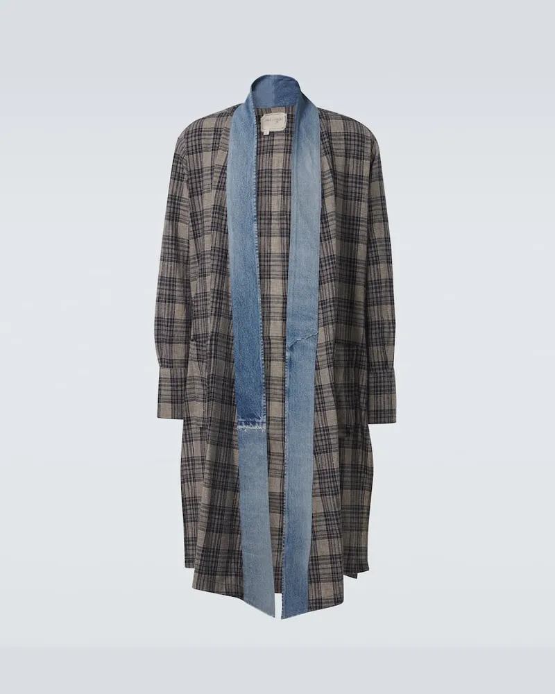 Greg Lauren Mantel aus Baumwolle mit Denim Multicolor
