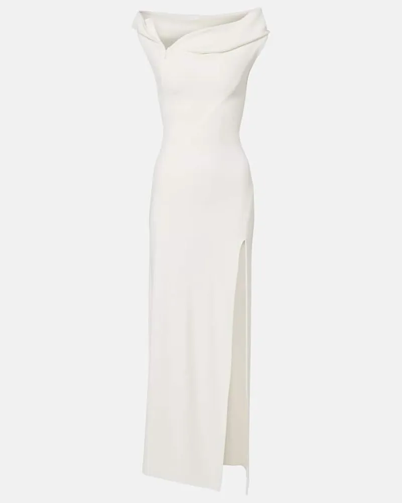 Thierry Mugler Robe aus Jersey Weiß