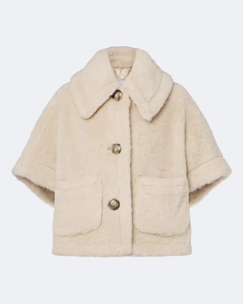 Max Mara Teddy-Cape aus einem Wollgemisch Beige