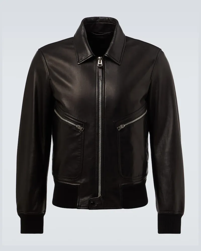 Tom Ford Lederjacke Schwarz